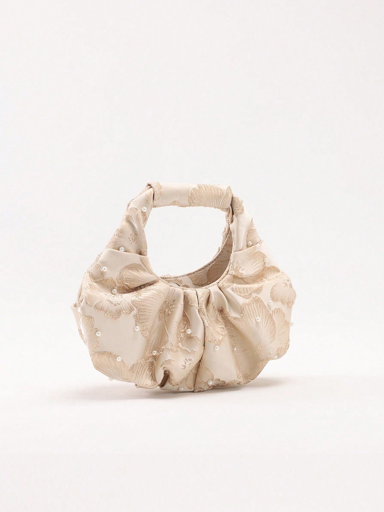 2024 Spring New Arrival Women Handbag, One Piece Of Solid Color Pearl Glossy PU Cloud Bag, Fashionable And Concise Stitching Design With Elegant Elegant For Lady, Foldable And Wrinkled Bag Style.