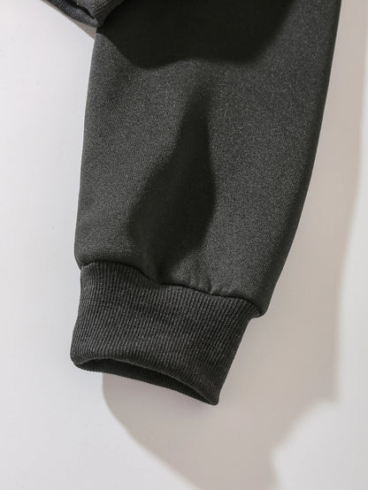 INAWLY Solid Zip Up Drop Shoulder Thermal Lined Crop Hoodie,Long Sleeve Tops Graduation,Back To School Outfits,Graduation,Teacher Outfits For Women,Back To School Pullover Fall Outfit