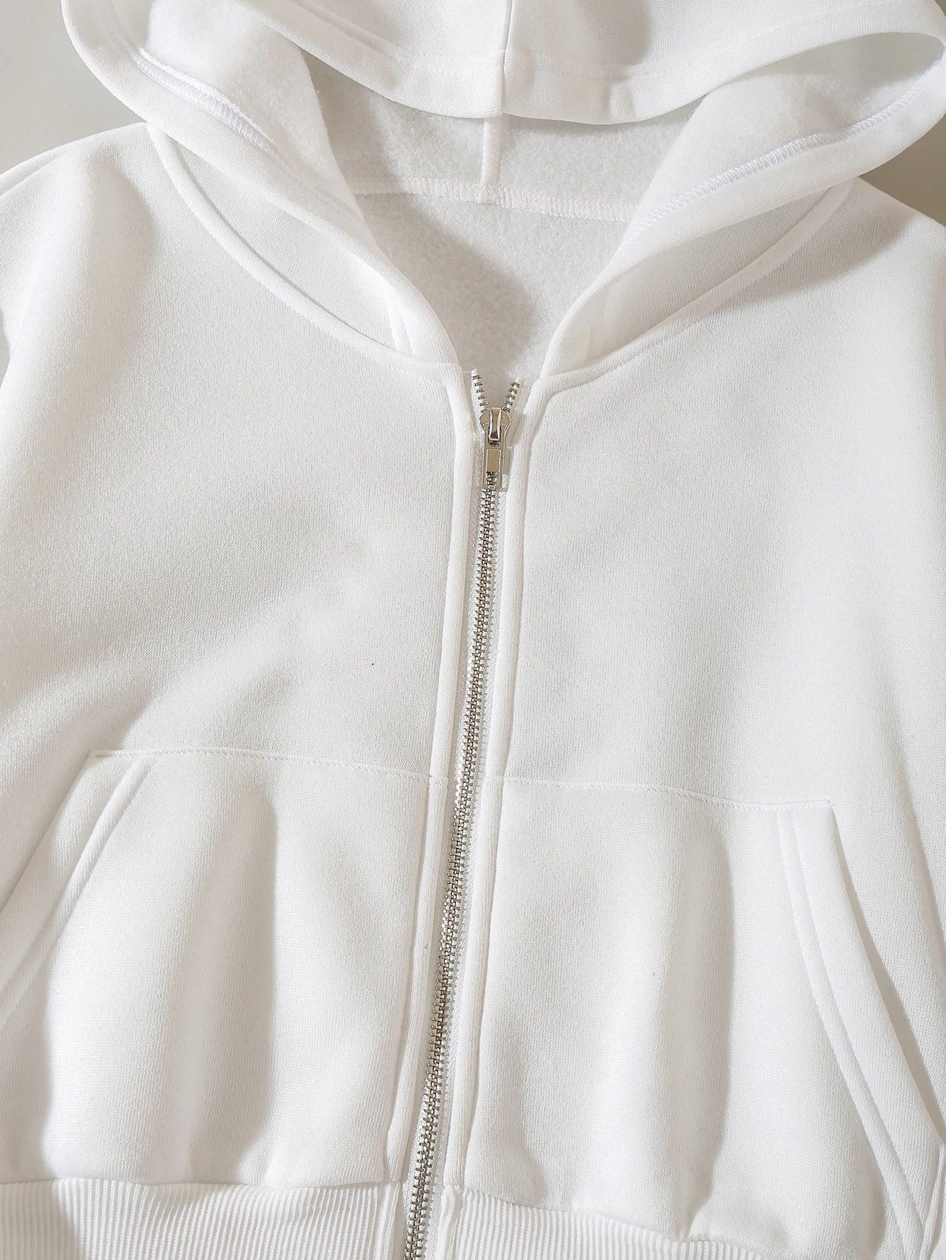 INAWLY Solid Zip Up Drop Shoulder Thermal Lined Crop Hoodie,Long Sleeve Tops Graduation,Back To School Outfits,Graduation,Teacher Outfits For Women,Back To School Pullover Fall Outfit