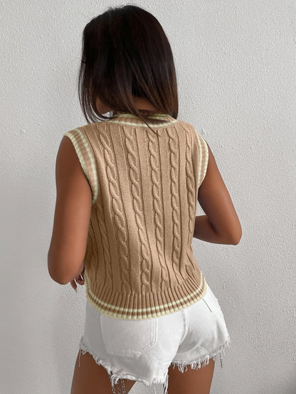 Chiquease Cable Knit Sweater Vest