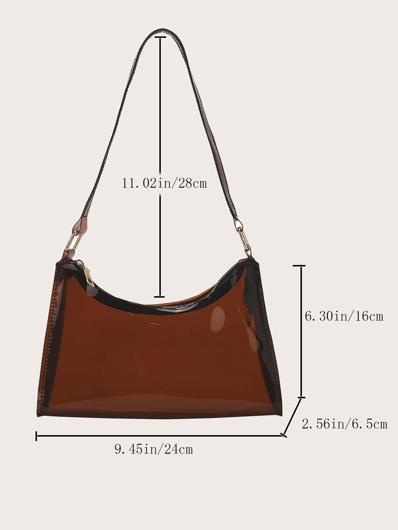 Fashionable Transparent PVC Shoulder Bag, Sports Crossbody Bag, Casual Ladies Plastics Handbag, Waterproof, Sandproof Transparent Bag, Beach Sports Picnic Snacks Clear Purse For Women