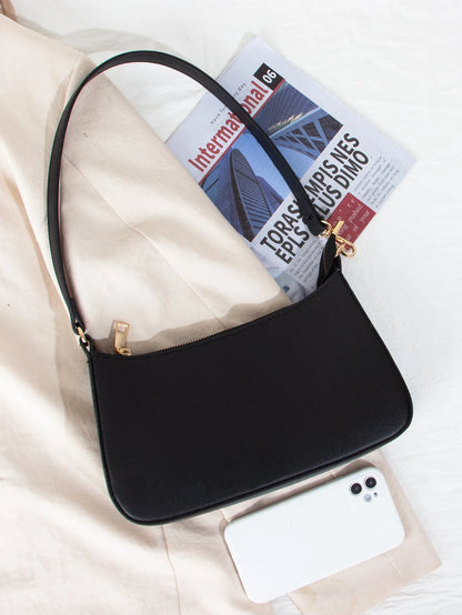 Artificial Patent Leather Minimalist Hobo Bag, Perfect For Music Festival