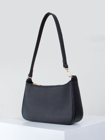 Artificial Patent Leather Minimalist Hobo Bag, Perfect For Music Festival
