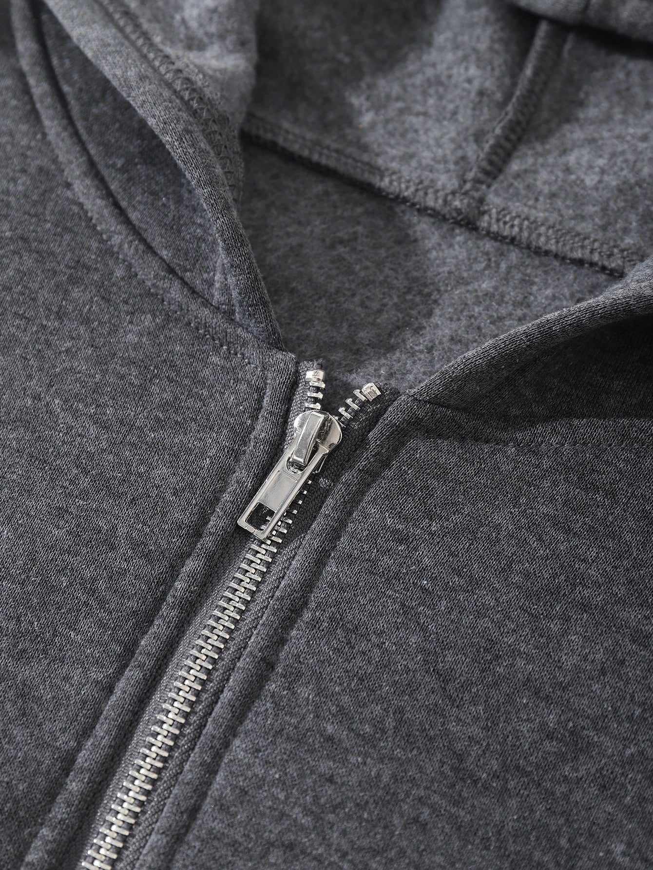 INAWLY Solid Zip Up Drop Shoulder Thermal Lined Crop Hoodie,Long Sleeve Tops Graduation,Back To School Outfits,Graduation,Teacher Outfits For Women,Back To School Pullover Fall Outfit