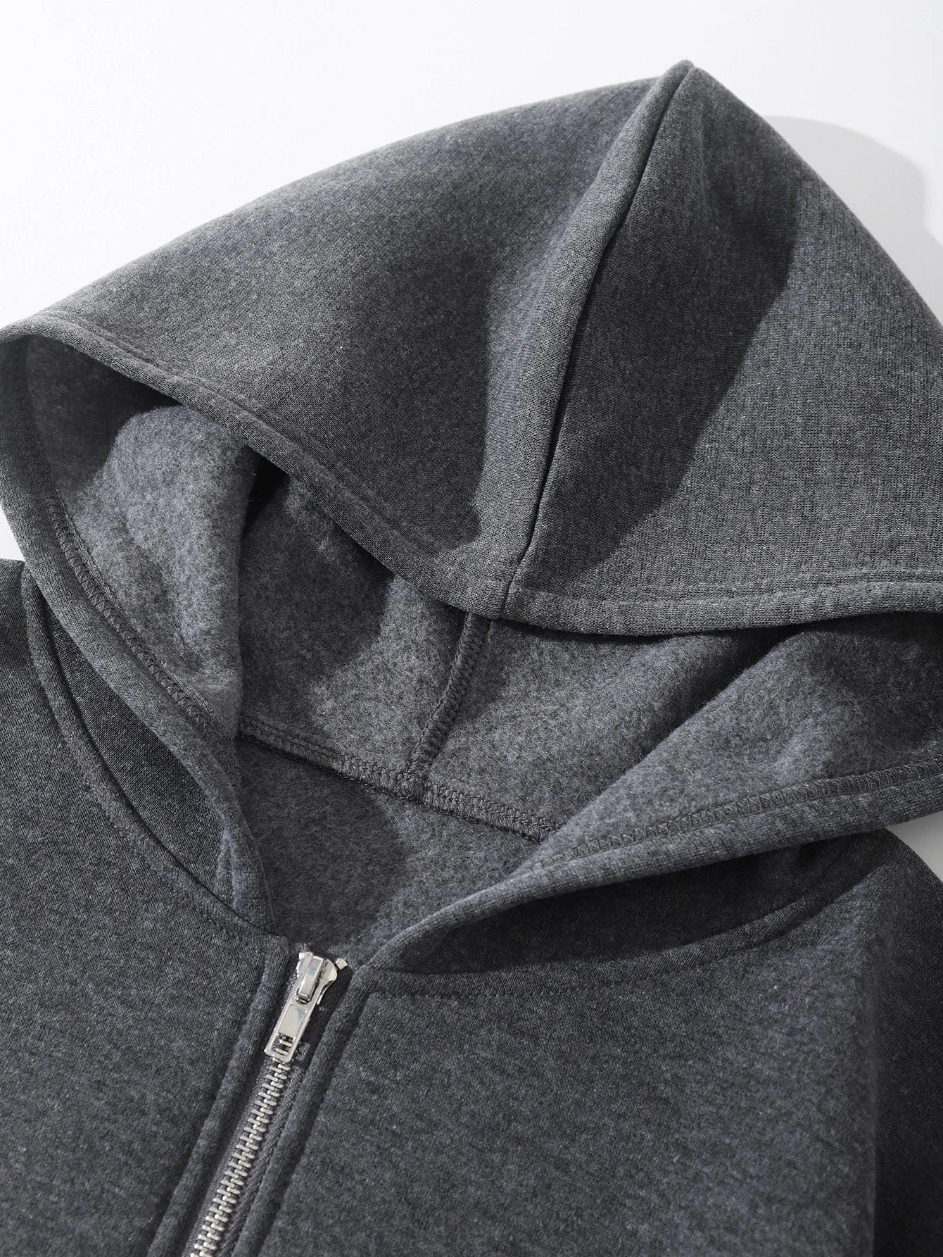 INAWLY Solid Zip Up Drop Shoulder Thermal Lined Crop Hoodie,Long Sleeve Tops Graduation,Back To School Outfits,Graduation,Teacher Outfits For Women,Back To School Pullover Fall Outfit