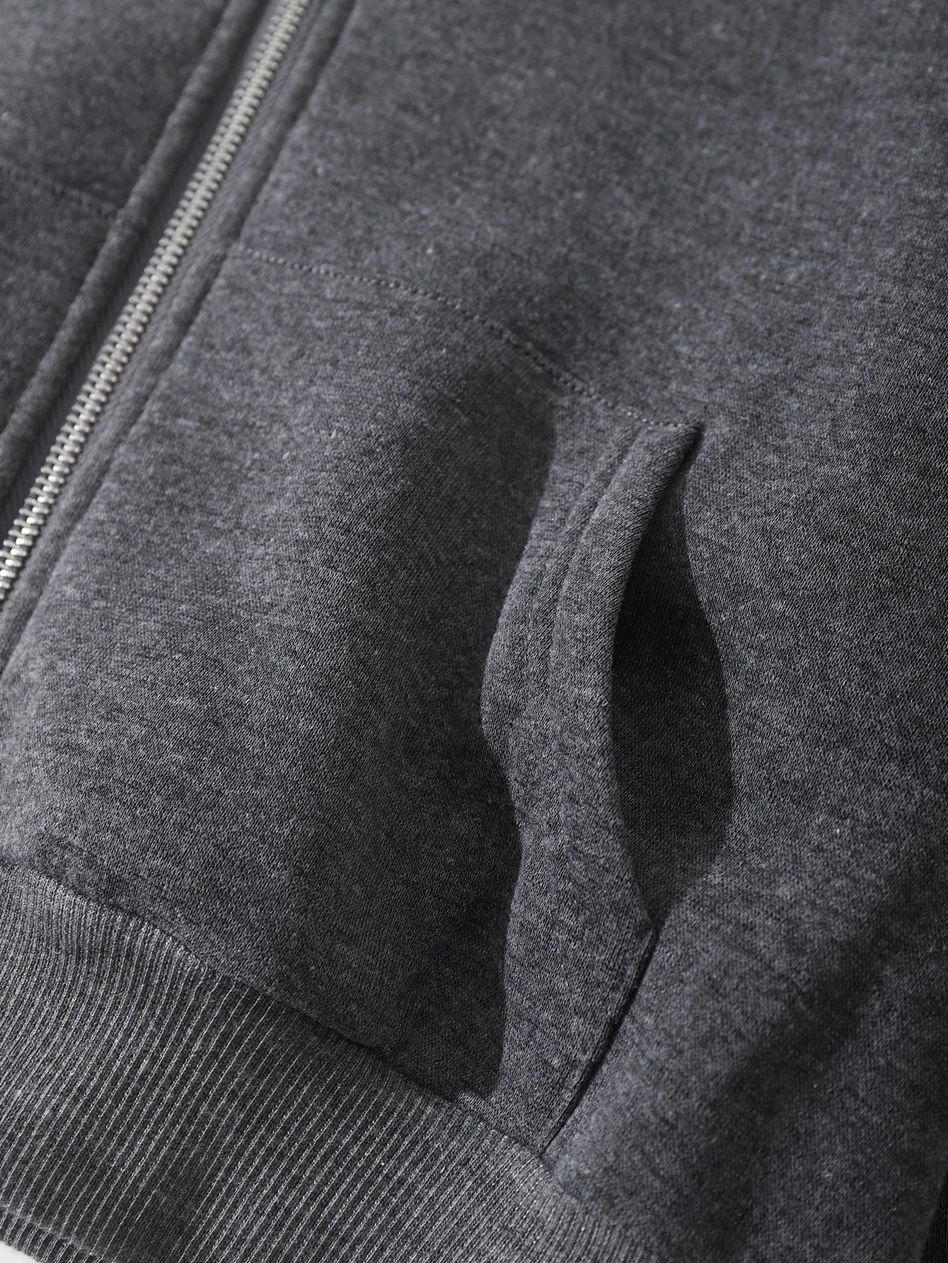 INAWLY Solid Zip Up Drop Shoulder Thermal Lined Crop Hoodie,Long Sleeve Tops Graduation,Back To School Outfits,Graduation,Teacher Outfits For Women,Back To School Pullover Fall Outfit