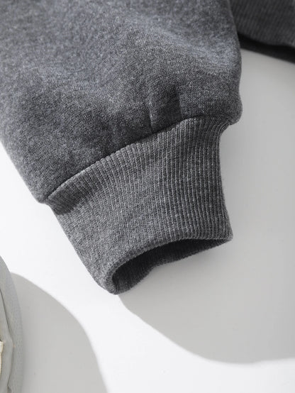 INAWLY Solid Zip Up Drop Shoulder Thermal Lined Crop Hoodie,Long Sleeve Tops Graduation,Back To School Outfits,Graduation,Teacher Outfits For Women,Back To School Pullover Fall Outfit