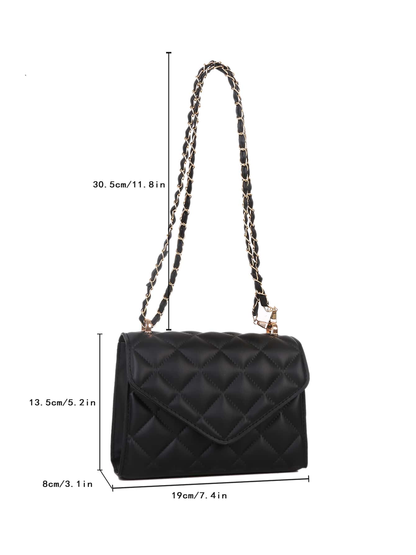 Mini Chevron Chain Flap Square Bag