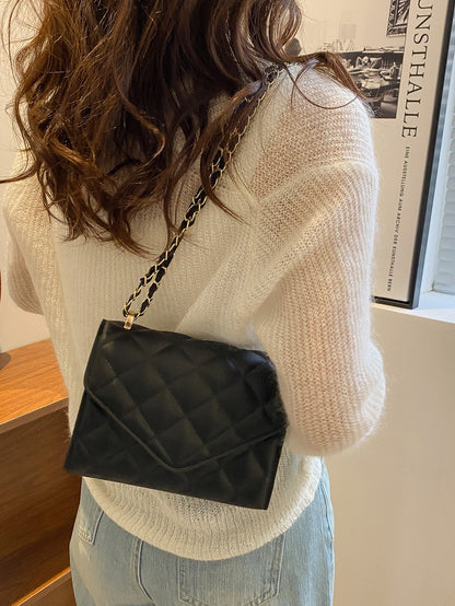 Mini Chevron Chain Flap Square Bag