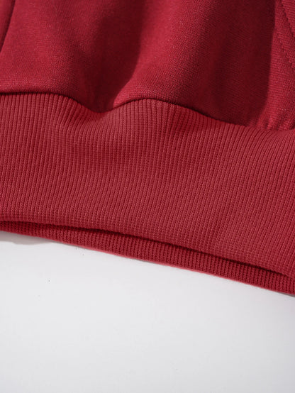 INAWLY Solid Zip Up Drop Shoulder Thermal Lined Crop Hoodie,Long Sleeve Tops Graduation,Back To School Outfits,Graduation,Teacher Outfits For Women,Back To School Pullover Fall Outfit