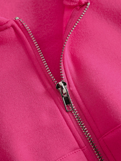 INAWLY Solid Zip Up Drop Shoulder Thermal Lined Crop Hoodie,Long Sleeve Tops Graduation,Back To School Outfits,Graduation,Teacher Outfits For Women,Back To School Pullover Fall Outfit