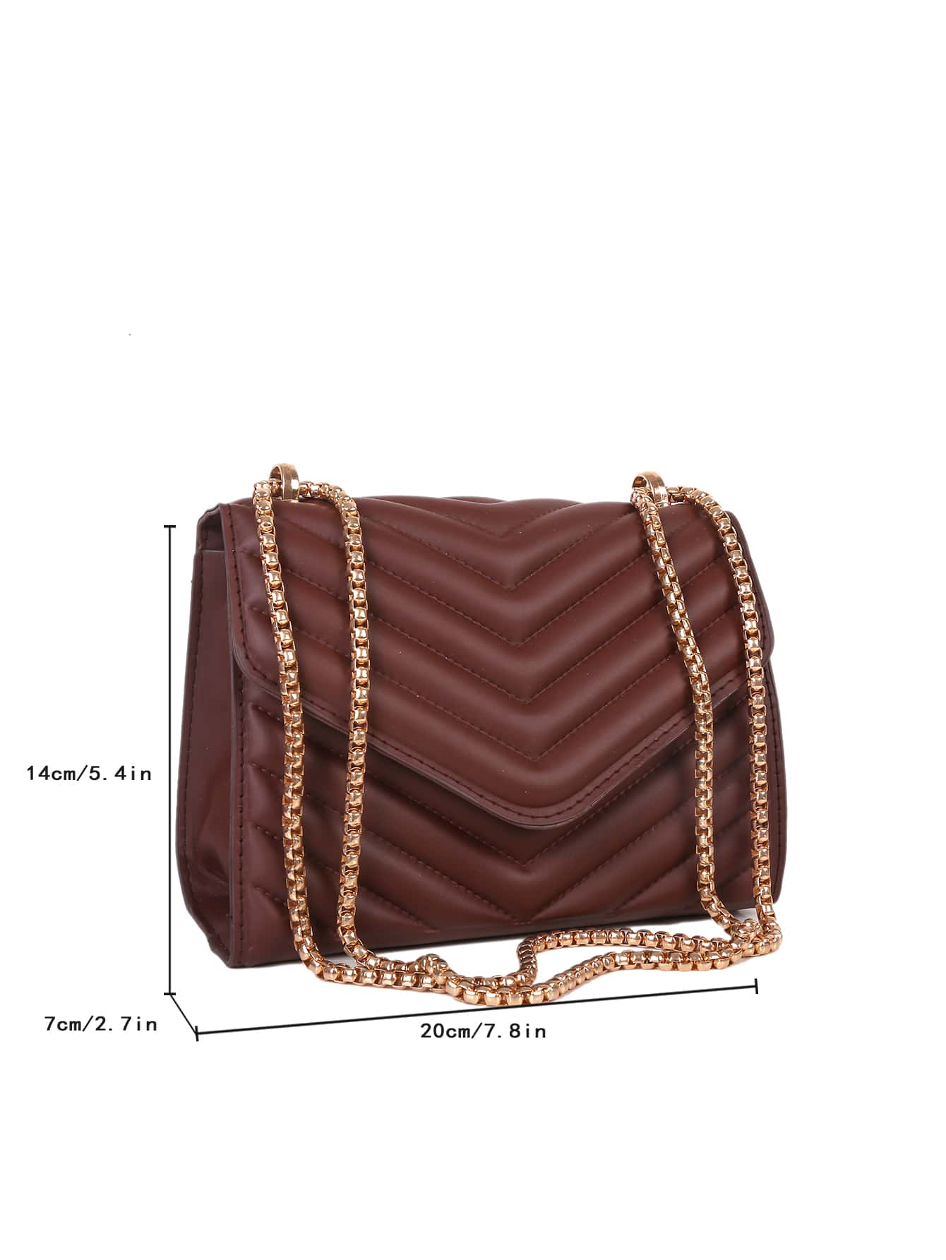Mini Chevron Chain Flap Square Bag