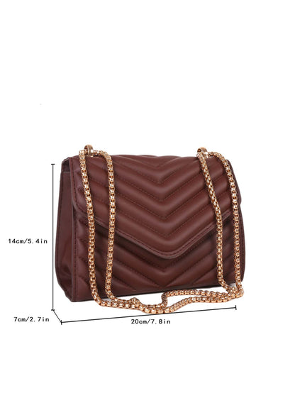 Mini Chevron Chain Flap Square Bag