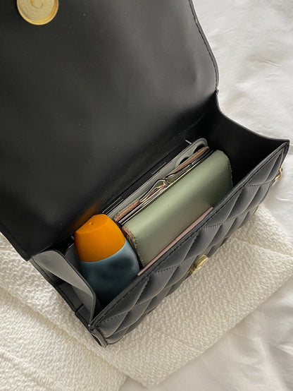 Mini Chevron Chain Flap Square Bag