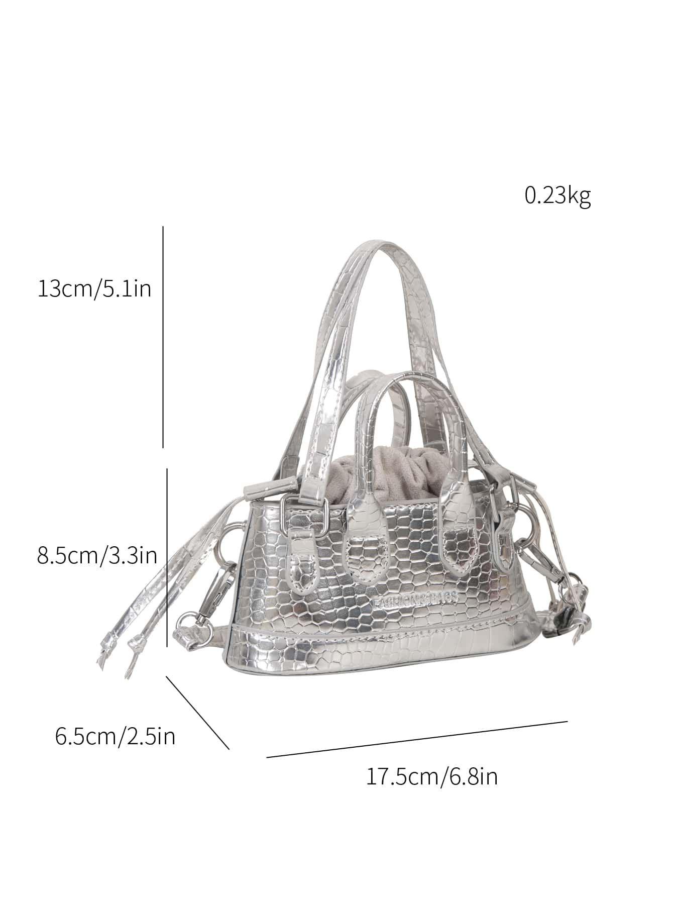 Crocodile Embossed Bucket Bag Mini Drawstring Design Funky