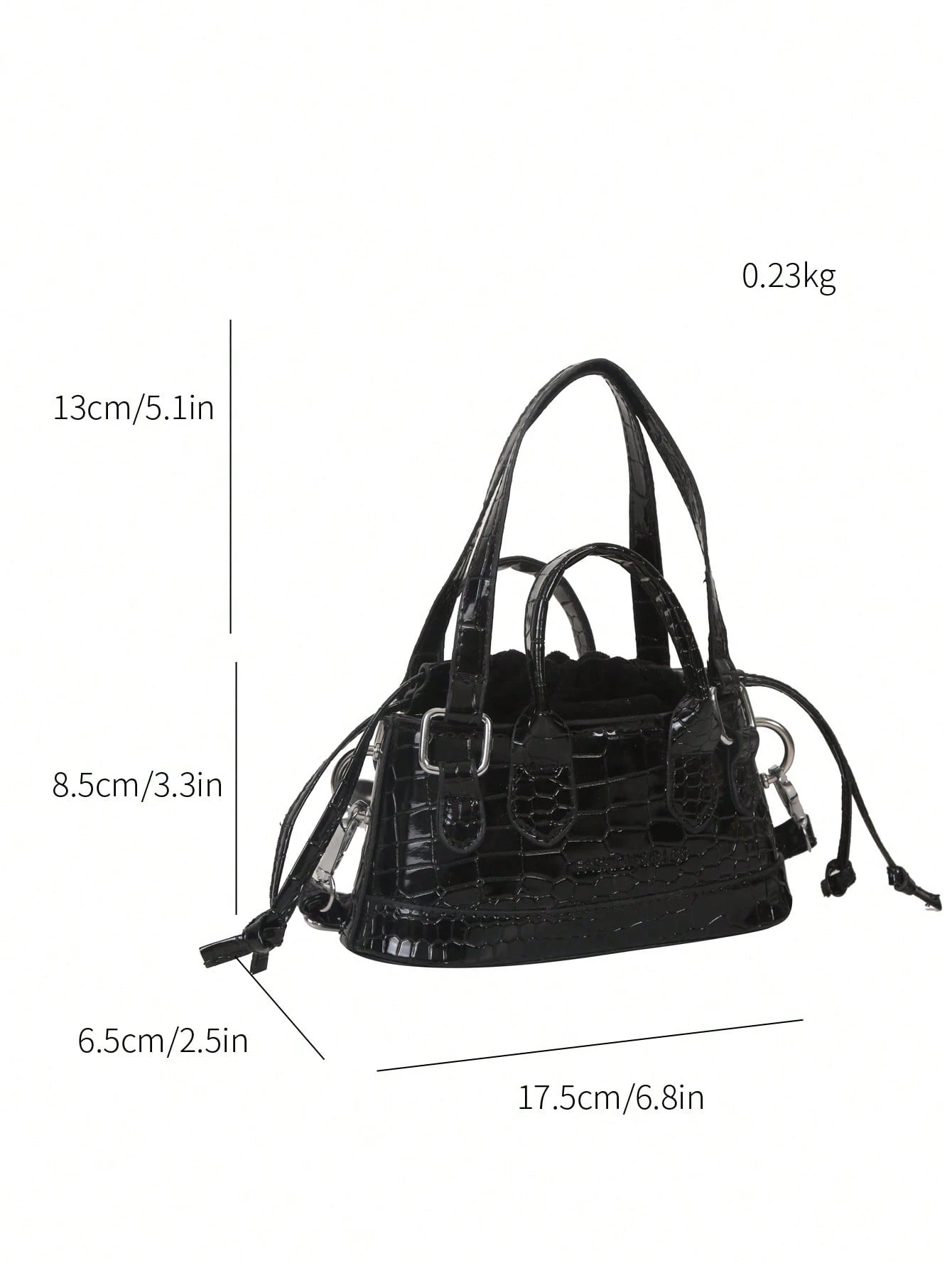 Crocodile Embossed Bucket Bag Mini Drawstring Design Funky
