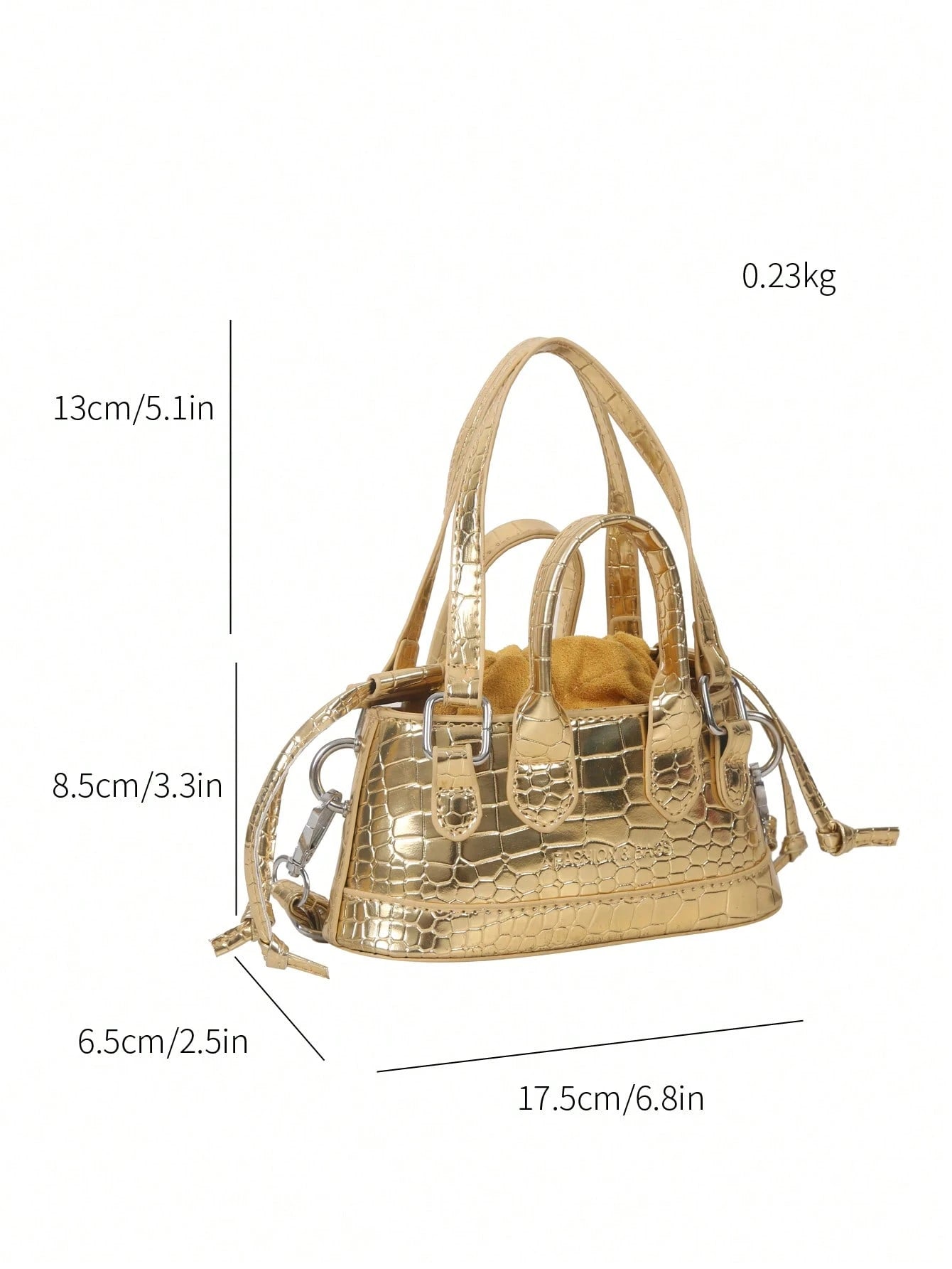 Crocodile Embossed Bucket Bag Mini Drawstring Design Funky