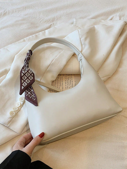 Minimalist Women's Shoulder Bag With Scarf