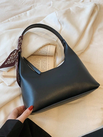 Minimalist Women's Shoulder Bag With Scarf