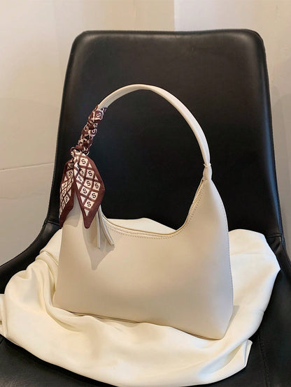 Minimalist Women's Shoulder Bag With Scarf
