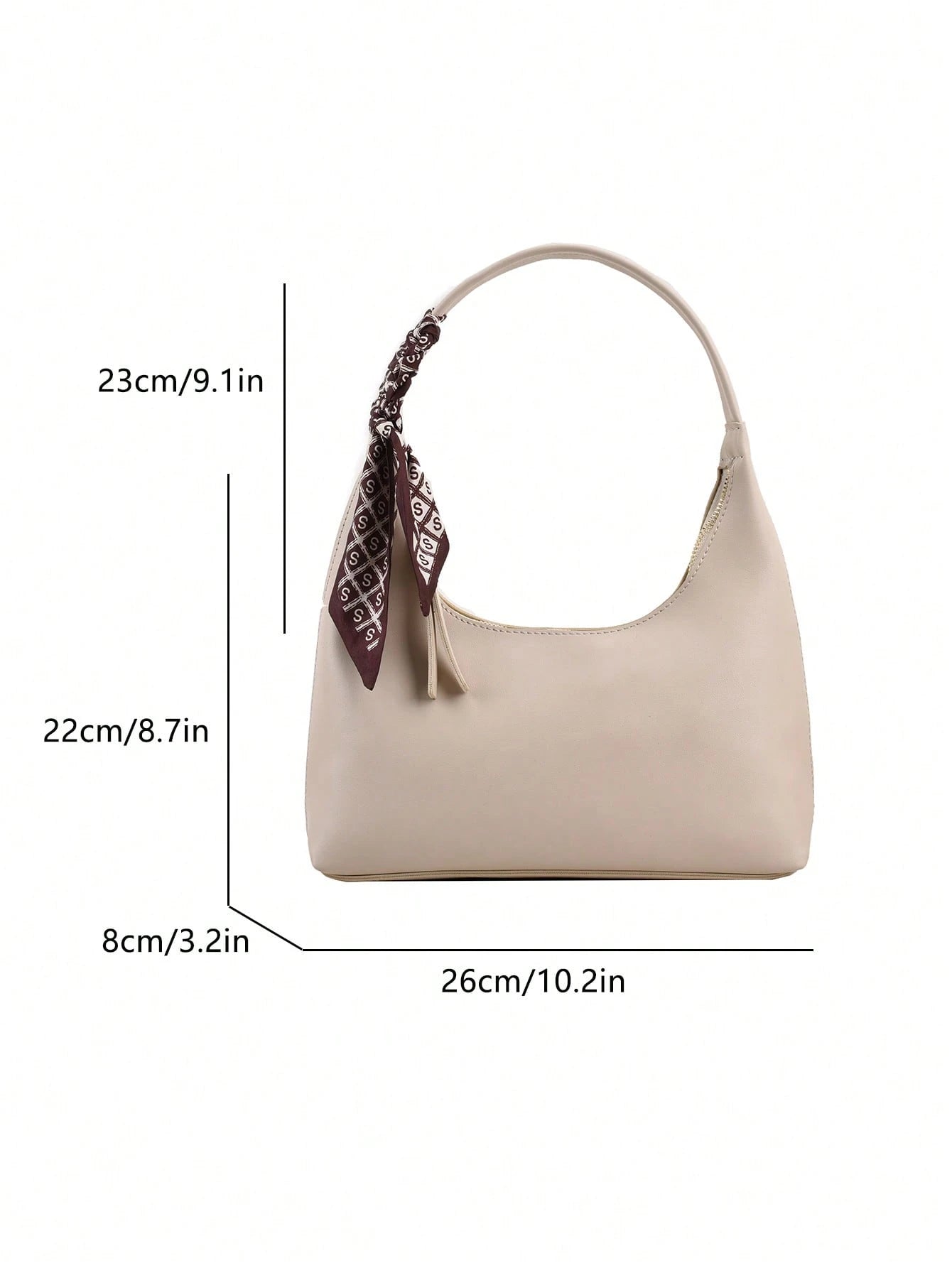 Minimalist Women's Shoulder Bag With Scarf