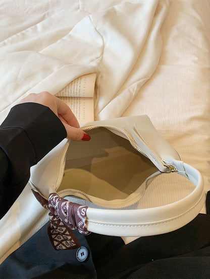 Minimalist Women's Shoulder Bag With Scarf