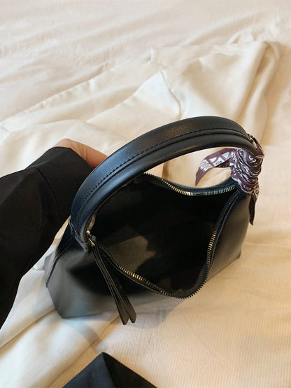 Minimalist Women's Shoulder Bag With Scarf