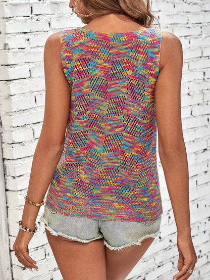 EMERY ROSE Solid Pointelle Knit Top