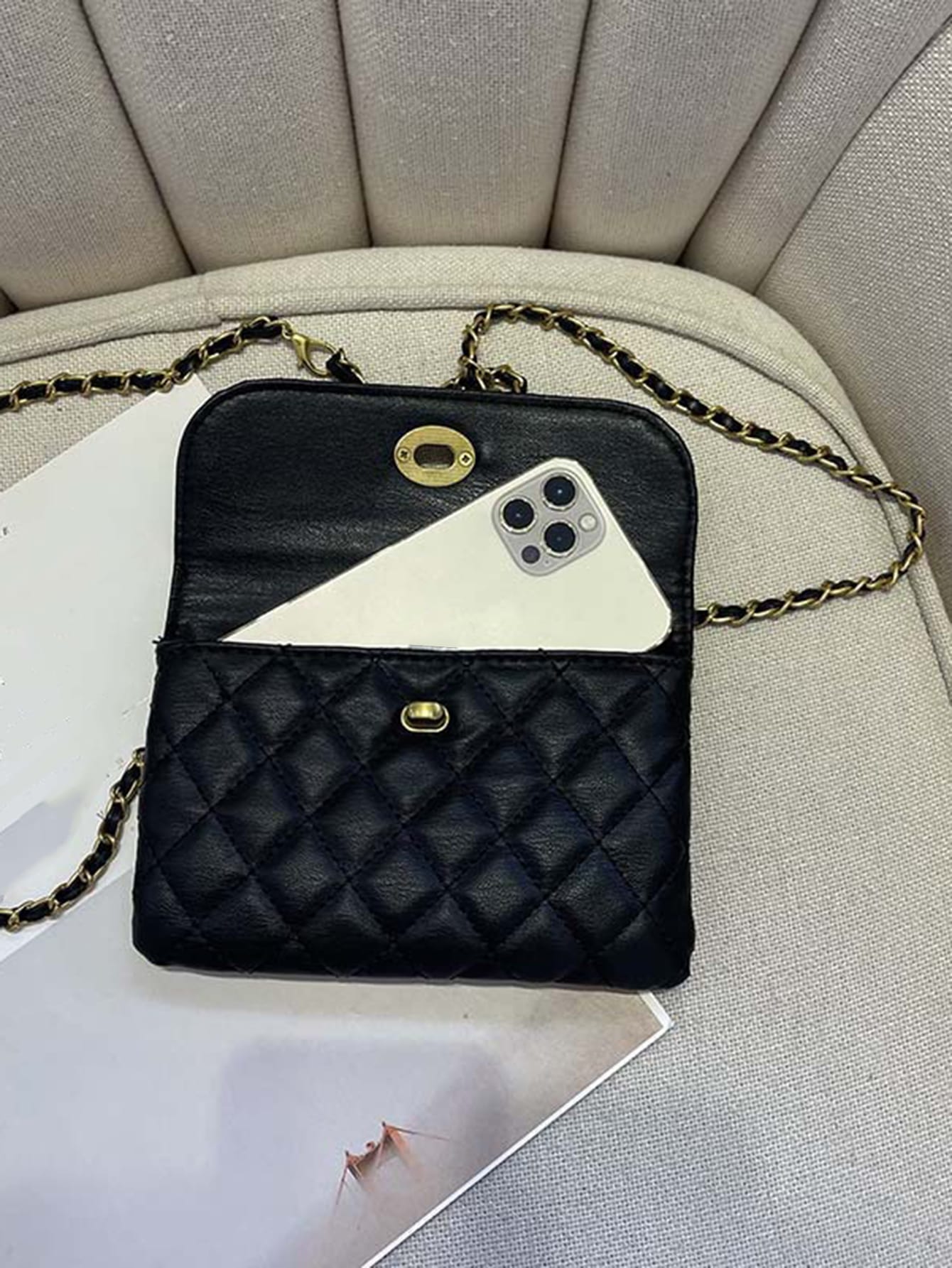 New Fashion Versatile Rhombus Embroidery Detachable Chain Mini Multifunctional Waist Bag/Shoulder Bag/Crossbody Bag, Western Purse For Women