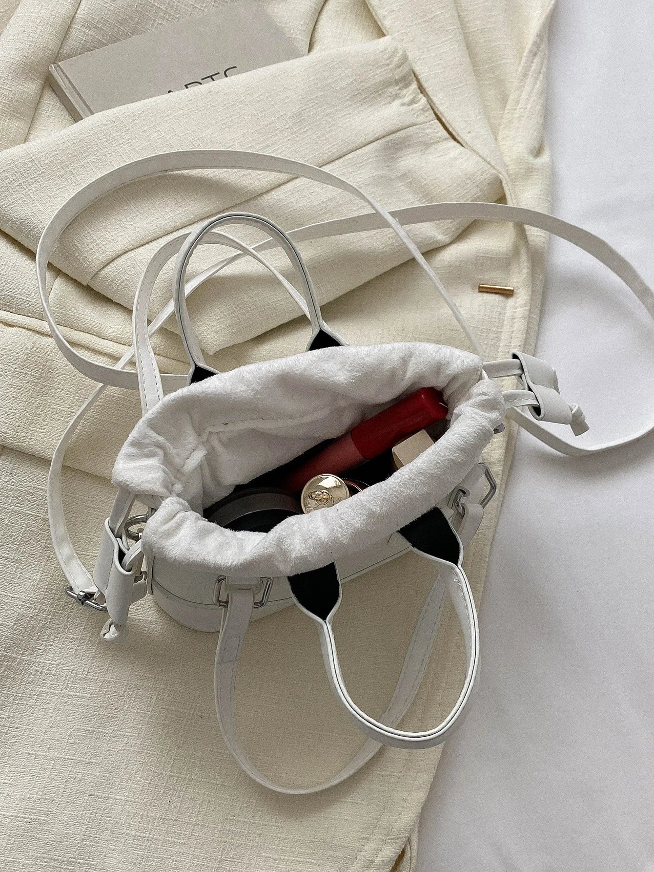 Crocodile Embossed Bucket Bag Mini Drawstring Design Funky