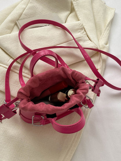 Crocodile Embossed Bucket Bag Mini Drawstring Design Funky