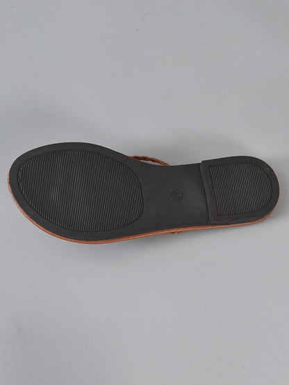 Women Braided Detail Thong Sandals, Vacation Sandals