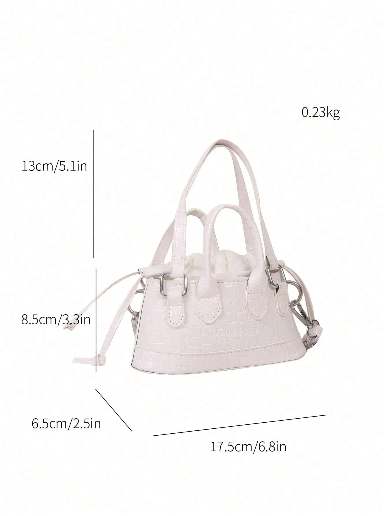 Crocodile Embossed Bucket Bag Mini Drawstring Design Funky