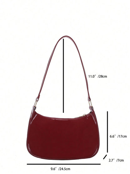 Solid Color Minimalist & Elegant Embossed Shoulder Bag