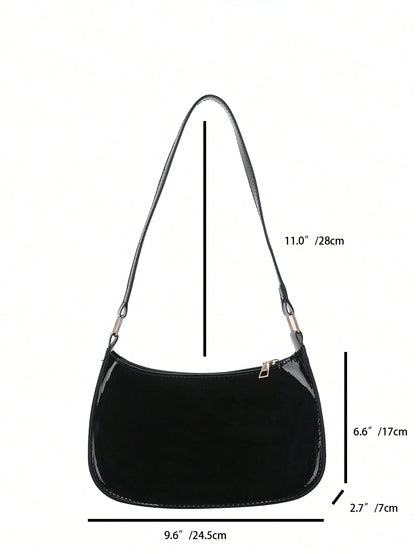 Solid Color Minimalist & Elegant Embossed Shoulder Bag