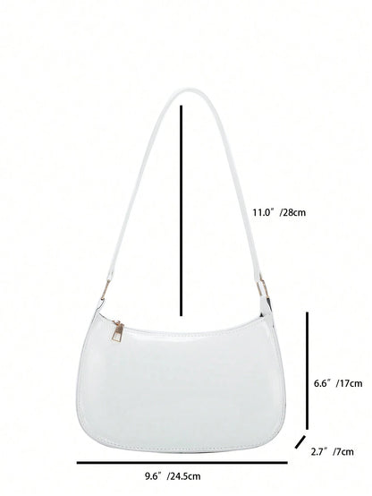 Solid Color Minimalist & Elegant Embossed Shoulder Bag
