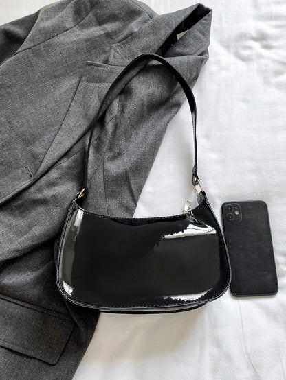 Solid Color Minimalist & Elegant Embossed Shoulder Bag