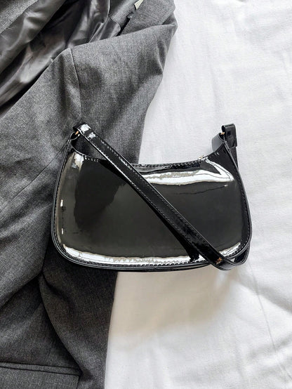 Solid Color Minimalist & Elegant Embossed Shoulder Bag