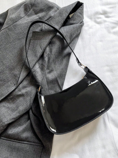 Solid Color Minimalist & Elegant Embossed Shoulder Bag
