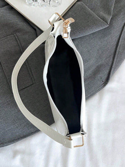 Solid Color Minimalist & Elegant Embossed Shoulder Bag