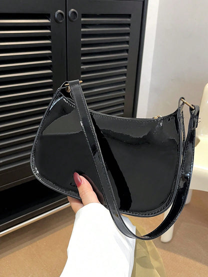 Solid Color Minimalist & Elegant Embossed Shoulder Bag