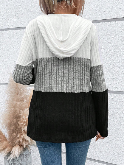 EMERY ROSE Ladies' Color Blocking Drawstring T-Shirt Graphic Tees Women Tops Fall Cloth For Women