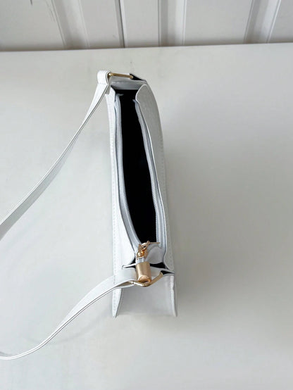 Solid Color Minimalist & Elegant Embossed Shoulder Bag