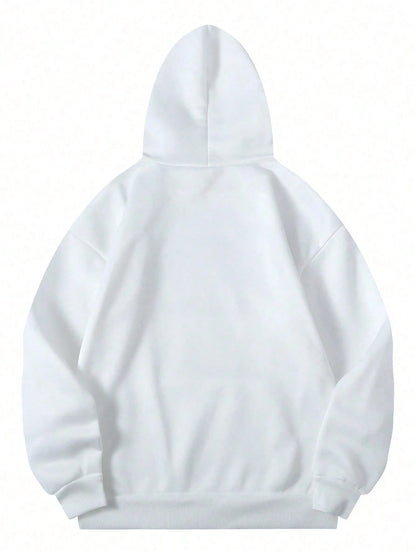 INAWLY Letter Graphic Kangaroo Pocket Drawstring Thermal Lined Hoodie,Long Sleeve Tops