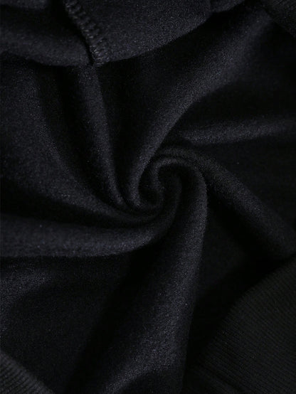 INAWLY Letter Graphic Kangaroo Pocket Drawstring Thermal Lined Hoodie,Long Sleeve Tops