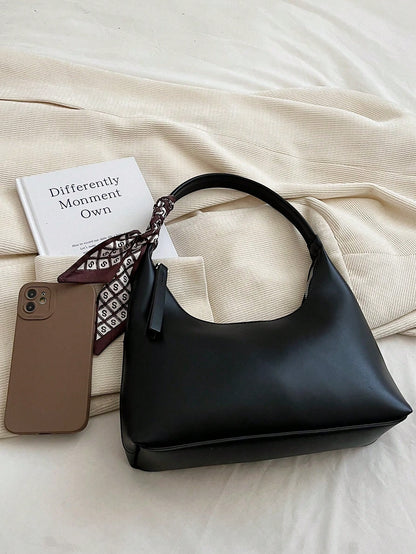 Minimalist Women's Shoulder Bag With Scarf
