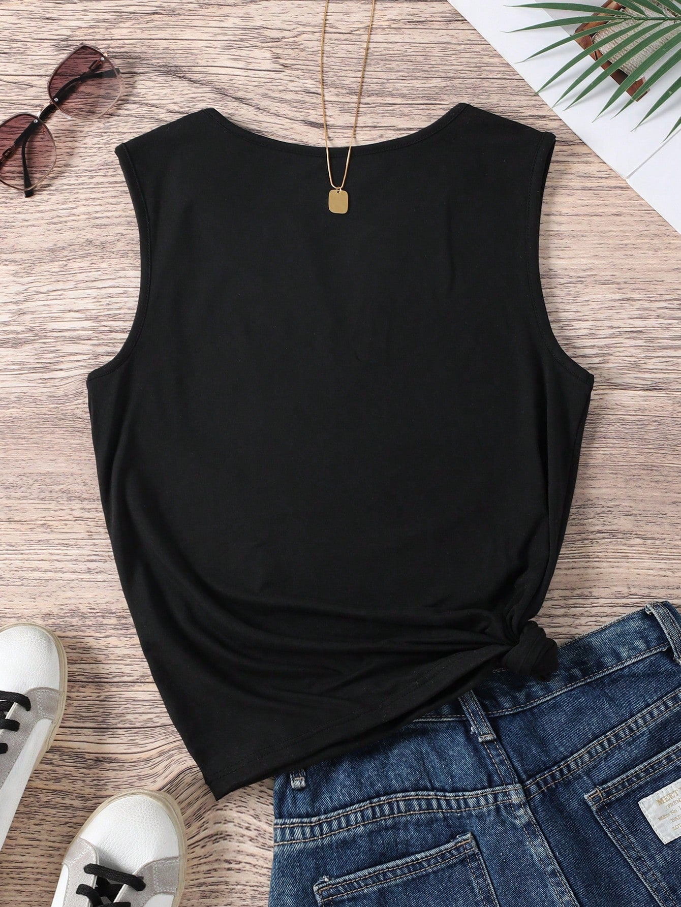 INAWLY Women'S Sleeveless Tank Top For Summer With Angel Wings & Guitar Print Graphic Tees Women Tops