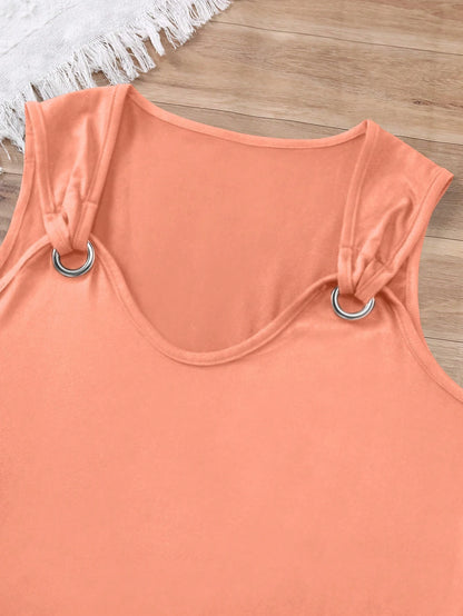 INAWLY Women's Metallic Button Decorated Tank Top For Summer