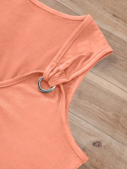 INAWLY Women's Metallic Button Decorated Tank Top For Summer