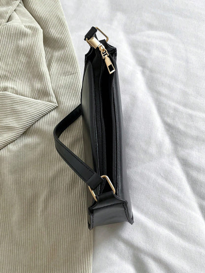 Solid Color Minimalist & Elegant Embossed Shoulder Bag
